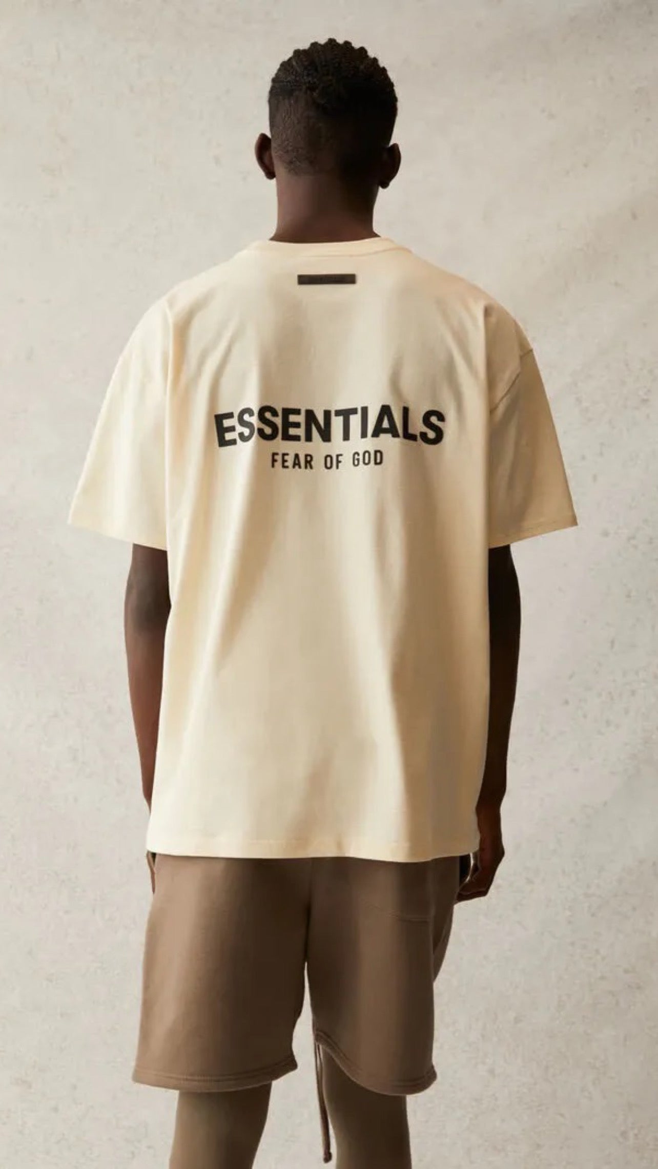 Cream t-shirt logo aplique back