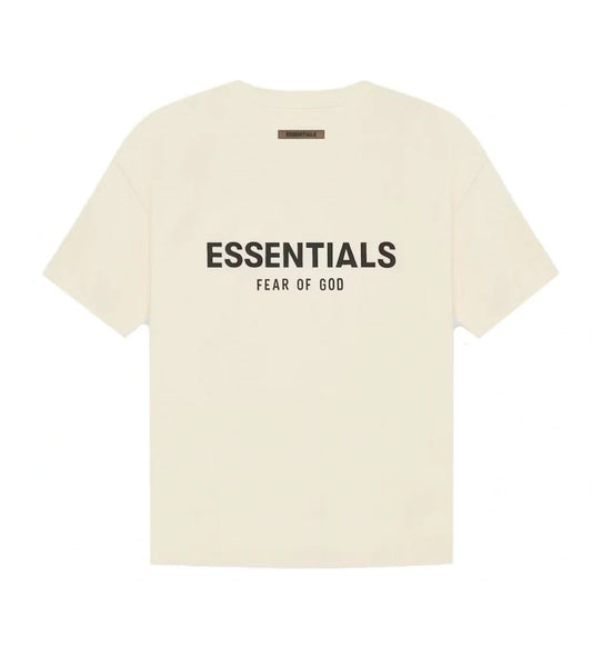 Cream t-shirt logo aplique back